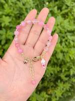 Bracelet en perles de verre violettes réglable avec breloques Vierge Marie en cuivre, bijoux multicolores pour femmes, vente en gros