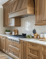 Lemari Dapur CBMmart Finishing Walnut Cat Rendah VOC Sehat untuk Udara Dalam Ruangan Kayu Bersertifikat Hutan Berkelanjutan