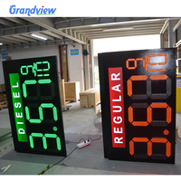 Pantalla grande de un solo dígito de 6 pulgadas y 7 segmentos, Color de emisión rojo Led para gasolinera, señal de precio Led