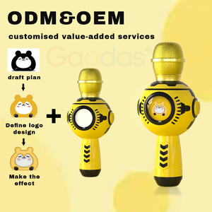 Cartoon Custom Cool Mecha Style Mini <b>Wireless</b> Handheld <b>Microphone</b> for Kid Children Party Electronic Speaker Gifts - Product Image 2