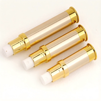 Flacon Airless Vide 5ml 10ml 15ml, Flacon Pompe Airless Doré en PET pour Sérum et Lotion, Emballage Cosmétique, Logo Personnalisé