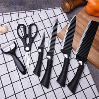 Nouvelle conception, 6 pièces/ensemble, couteaux de cuisine en acier inoxydable, ensembles de couteaux multifonctionnels, couteau à éplucher, couteau suisse