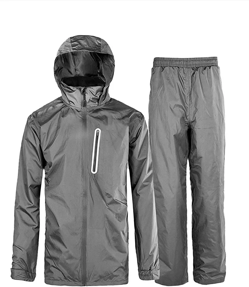 BSCI manufacturer Lightweight Rain Coat Women Men Black Waterproof Sport Work Set Jacket Pants Reusable Packable TPU Raincoat
