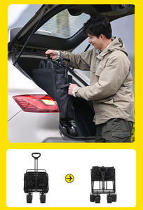 Carrito de Camping Plegable Multiusos de Gran Capacidad, Resistente, de Cuatro Ruedas, de Acero OEM, con Mango Ajustable, Herramienta para Camping - Product Image 5