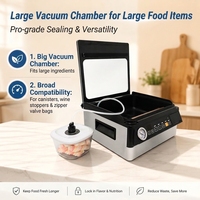 Machine de mise sous vide de comptoir à double pompe, faible bruit, avec coupe-sacs intégré, pour emballage alimentaire domestique et impression via application