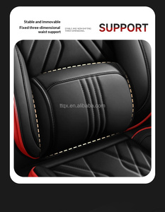 Fundas <span class=keywords><strong>de</strong></span> Asiento <span class=keywords><strong>de</strong></span> Coche <span class=keywords><strong>de</strong></span> Cuero Rojo y Negro 360 °   Soporte Lumbar Completo <span class=keywords><strong>para</strong></span> Todo Clima <span class=keywords><strong>para</strong></span> <span class=keywords><strong>Toyota</strong></span> <span class=keywords><strong>Corolla</strong></span>, Camry, RAV4, Yaris - Product Image 3