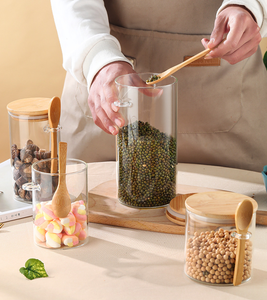 Frascos <span class=keywords><strong>de</strong></span> Vidrio Sellados al por Mayor <span class=keywords><strong>de</strong></span> 300ml-1600ml con Tapa <span class=keywords><strong>de</strong></span> Madera y Cuchara <span class=keywords><strong>para</strong></span> Salsas, Dulces, Contenedores Domésticos, Frascos <span class=keywords><strong>de</strong></span> Almacenamiento - Product Image 2