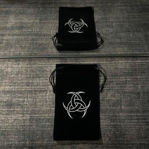 Черные бархатные экологичные мешочки для хранения украшений на шнурке для колец, серег, очков, карт Таро — хлопковый материал - Product Image 3