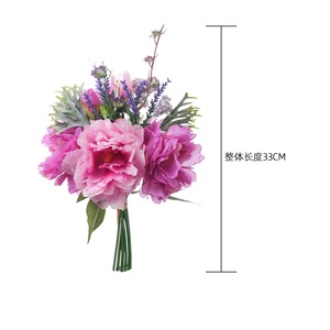 Bouquet de pivoines Hemu, fleurs artificielles roses claires et foncées, décoration de mariage, décoration de la maison - Product Image 4