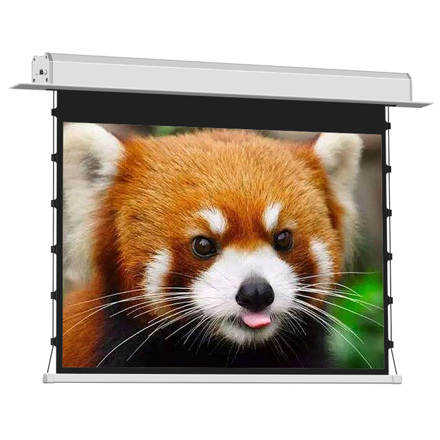 XJK 100inch 120inch 150inch Home Theatre Aluminum Electric Projection Screen Motorized In-ceiling Recessed Projector Screen