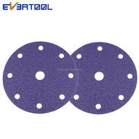 Disque de ponçage à motifs EVERTOOL 9 trous, papier abrasif pour réparation automobile, disque abrasif avec élimination agressive et haute productivité