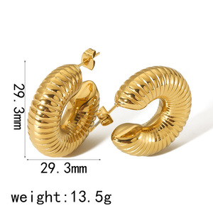 Boucles d'oreilles en spirale dorées en forme de U, goutte d'eau, pour femmes, à porter au quotidien - Product Image 2