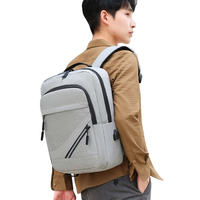 Tas Ransel Laptop Anti Maling 15.6 Inch untuk Pria, Bahan Oxford Tahan Air, Lapisan Poliester, Port USB, Tahan Lama, Cocok untuk Perjalanan Bisnis