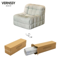 Fauteuil de salon moderne VERNSSY, capitonné en tissu gaufré, à compression, une place, courbé, rembourré, écologique, pour salon, hôtel, appartement, villa