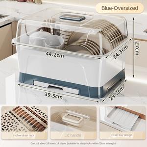 Escurridor de platos de cocina de diseño XT117, armario de platos, hogar con tapa, caja de almacenamiento de platos, vajilla grande a prueba de polvo, estante para platos - Product Image 5