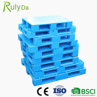 Palette en plastique perforée bleue de qualité supérieure, robuste, 1200*1000*150mm, en HDPE, pour le stockage et le transport