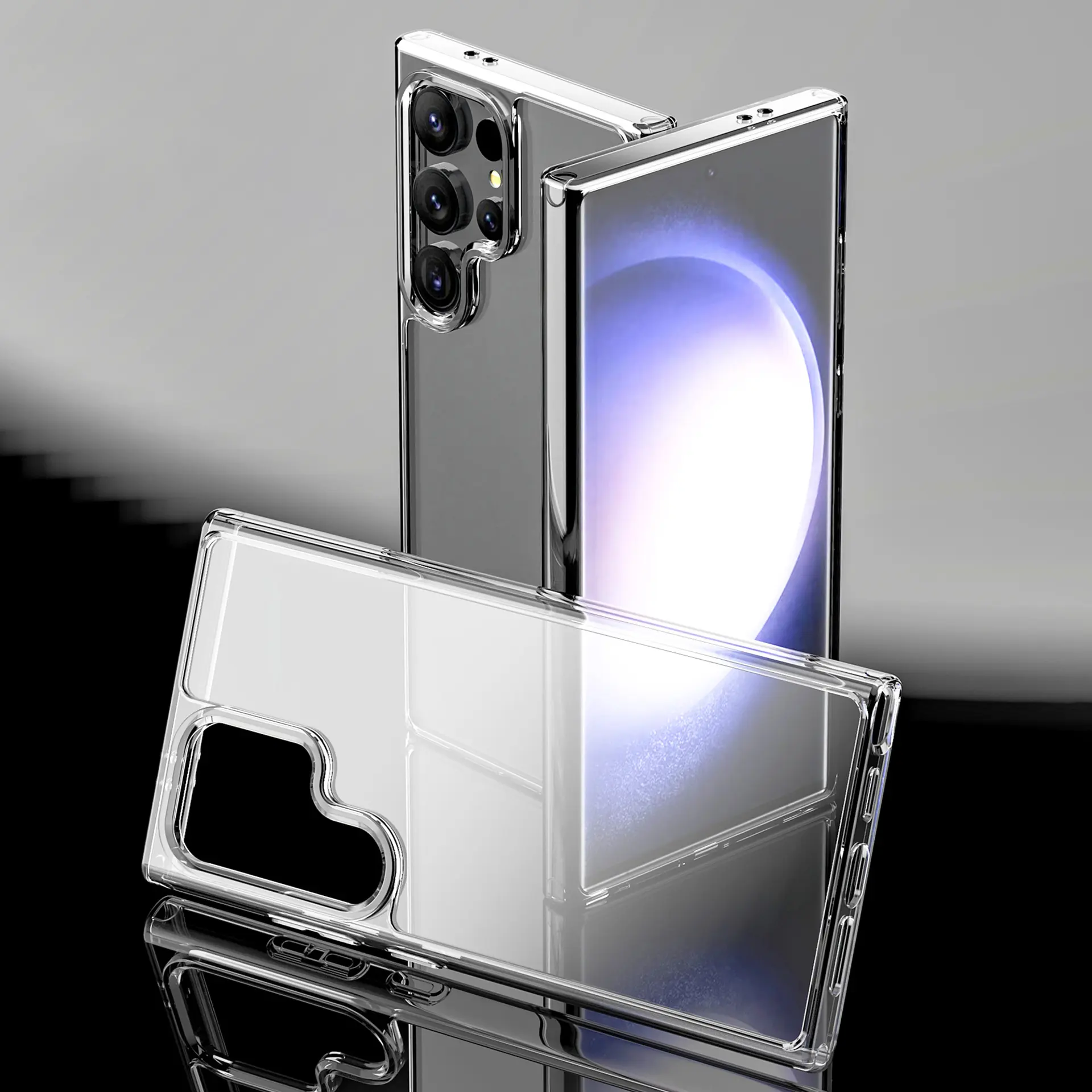 Custodia per telefono popolare all'ingrosso per iPhone 15 trasparente con cristallo trasparente Cover posteriore per Samsung S21 22 23 24 Ultra