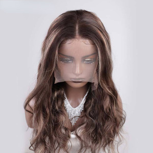 Nouveau design 13*4 perruque de cheveux humains vierges longs couleur HD dentelle frontale européenne mèches brunes Style droit perte de cheveux crue - Product Image 5