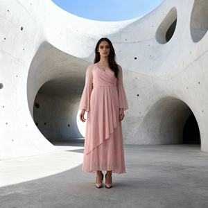 Customizable Elegant Solid Color Polyester <b>Modest</b> Abaya <b>Dress</b> for Muslim Women Wholesale Supplier - Product Image 2