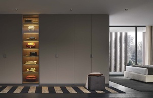 YK personalizzabile armadi moderni chiudibili a chiave durevole assemblato <span class=keywords><strong>camera</strong></span> <span class=keywords><strong>da</strong></span> <span class=keywords><strong>letto</strong></span> porta in vetro per risparmiare spazio <span class=keywords><strong>armadio</strong></span> parete scorrevole per Hotel di casa - Product Image 2