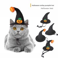 Chapeau en tissu de luxe à motif citrouille souriante, idéal pour Halloween, pour chiens et chats, accessoire vestimentaire pour animaux de compagnie, tenue de fête - Vente chaude