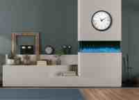 Cheminée électrique moderne au design nouveau, style décoratif, flamme personnalisable, LOGO, 3 côtés, avec panneau latéral en verre pour la maison et l'hôtel