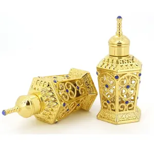 香水瓶金色奢华复古装饰礼品仿古迷你化妆品容器阿拉伯风格精油瓶