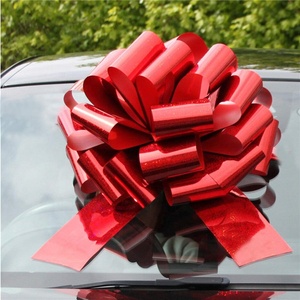 Grand nœud décoratif géant <span class=keywords><strong>rouge</strong></span> et or de 23 à 30 pouces en <span class=keywords><strong>ruban</strong></span> PP pour <span class=keywords><strong>voiture</strong></span>, <span class=keywords><strong>cadeau</strong></span>, porte, anniversaire, maison - Product Image 2