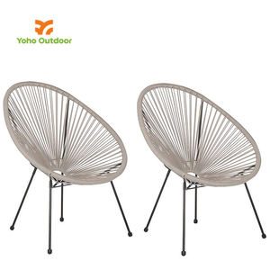 Silla de ratán moderna de Acapulco en metal gris, muebles de jardín al aire libre para Parque, dormitorio, patio, Villa, marco de acero - Product Image 4