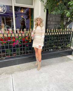 STOCK 6 Farben <span class=keywords><strong>Open</strong></span> <span class=keywords><strong>Back</strong></span> Frauen Kleid Strick Langarm Kleid Strand Outfits - Product Image 4