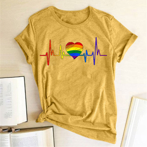 T-shirt manches courtes pour femmes, décontracté et élégant, couleur bonbon, avec hologramme imprimé, à la mode, Harajuku - Product Image 3