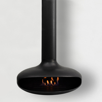 Nouvelle cheminée bioéthanol suspendue ovale en métal pour plafond, modèle AFC-B800, pour extérieur, décoration pour salon, hall d'entrée, bureau
