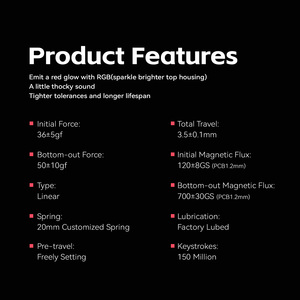 Gateron Magnetic Jade Ruby chuyển đổi HIFI âm thanh RGB chơi game cơ khí DIY chơi game tùy chỉnh hội trường cảm biến bàn phím chuyển đổi - Product Image 2