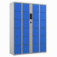 Casier intelligent de livraison de colis RFID, armoire de stockage électronique partagée, casier métallique bleu pour bureau, école, salle de sport