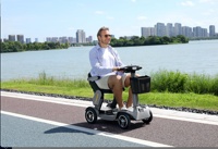 Fauteuil roulant électrique pliable portable, déambulateur, scooter électrique à 4 roues pour personnes âgées, batterie au lithium étanche, moteur 500W