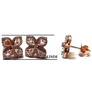 Hong Kong personnalisable 18K solide or Rose haute qualité taille poire diamant mignon boucles d'oreilles pour les femmes mariages fiançailles fête - Product Image 2