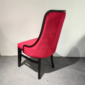 कपड़े पु चमड़े के मखमल धातु पैरों रंगीन मैजेंटा डाइनिंग चेयर के साथ बिक्री के लिए आर्मरेस्ट अपोल्स्टर्ड डाइनिंग चेयर - Product Image 4