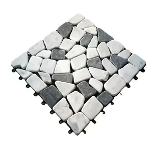 Azulejos de piedra entrelazados para terraza, azulejos de suelo de mármol para exteriores, DIY, Wpc