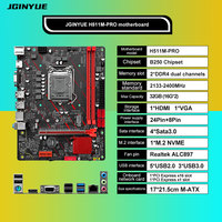 Carte mère JGINYUE H510M H511M GAMING/TEN/VDH LGA1200 M-ATX compatible avec les processeurs Core de 10e/11e génération, DDR4 64 Go, double canal RAM