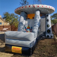 Château gonflable commercial en PVC, combo UFO, château gonflable, vaisseau spatial, trampoline, toboggan, taille personnalisable pour
