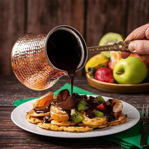 <span class=keywords><strong>Caffettiera</strong></span> <span class=keywords><strong>Turca</strong></span> in Rame 12Oz, Macchina per Caffè Greco Arabo, Cezve Martellata, Jezve, Ibrik, Briki, Scaldalatte, Brocca per Salsa per Piano Cottura - Product Image 4