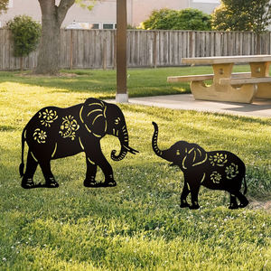 Letreros de <span class=keywords><strong>Elefante</strong></span> de Metal Personalizados Al por Mayor, Decoración Artística para Jardín, <span class=keywords><strong>Estaca</strong></span> Oxidada para Exteriores, Adornos de Jardín - Product Image 5