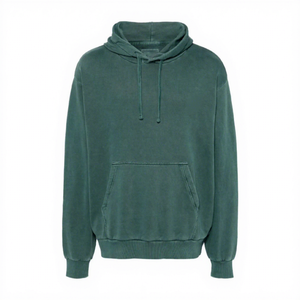 Men's Oversized Hooded Sweatshirt Solid Color Cotton Fleece Casual Pocket Long Sleeve Autumn Wear - Product Image 1