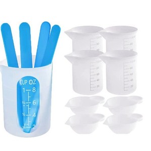 Tasses à mesurer pliables en silicone Tweller 50ML 100ML 250ML 500ML, réutilisables, avec échelle précise pour l'artisanat et la pâtisserie - Product Image 3