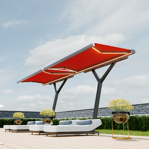 Auvent mural en alliage d'aluminium durable, protection contre le soleil et la pluie, pour extérieur, résidentiel, balcon, café, bar, électrique, <span class=keywords><strong>cassette</strong></span> intégrale - Product Image 2