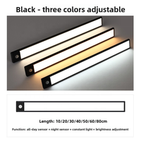 20-80cm Ultra-mince Smart Dimmable USB Rechargeable Magnétique Sous Led Détecteur de Mouvement Armoire Lumières Bande Éclairage pour Armoire