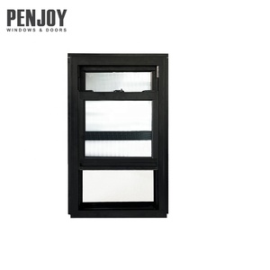 Fenêtre coulissante verticale moderne pour salon extérieur, en alliage d'aluminium à rupture de pont thermique, double/triple vitrage trempé en acier inoxydable - Product Image 3