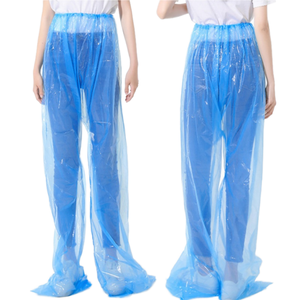 Pantalon imperméable jetable unisexe pour l'extérieur, poncho portable en plastique avec design séparé anti-éclaboussures pour le camping et la pêche - Product Image 1
