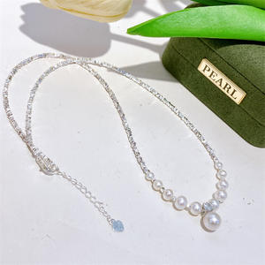 จี้ห้อยคอหรูหราสไตล์ฝรั่งเศส ดีไซน์พระจันทร์เสี้ยว ประดับเพชรทรงสี่เหลี่ยม  ทำจากเงินแท้ S925  พร้อมสร้อยคอแบบโซ่ - Product Image 1