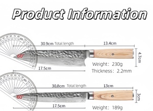 Couteau de chef Kiritsuke en acier Damas, 67 couches, 10Cr15CoMoV, lame martelée, manche en bois, couteau de cuisine japonais tranchant - Product Image 4